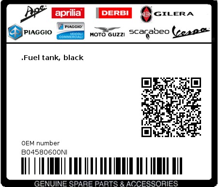 Product image: Aprilia - B04580600NI - .Fuel tank, black  0