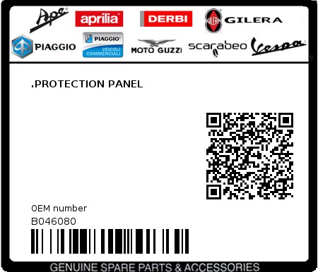 Product image: Aprilia - B046080 - .PROTECTION PANEL  0