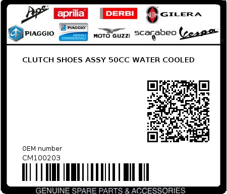Product image: Aprilia - CM100203 - CLUTCH SHOES ASSY 50CC WATER COOLED  0