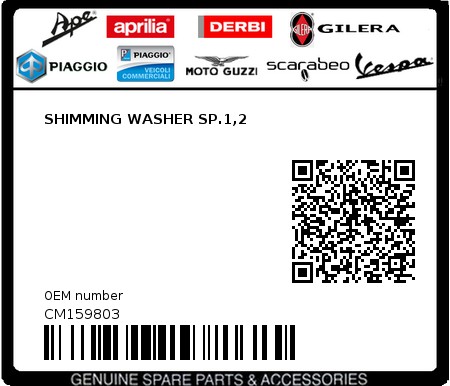 Product image: Aprilia - CM159803 - SHIMMING WASHER SP.1,2  0