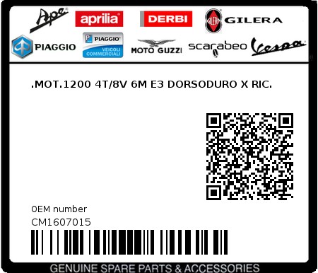Product image: Aprilia - CM1607015 - .MOT.1200 4T/8V 6M E3 DORSODURO X RIC.  0