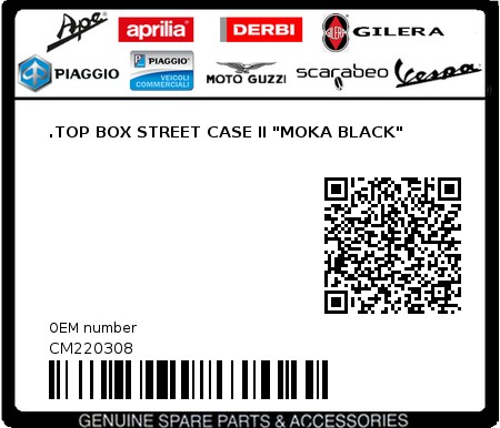 Product image: Aprilia - CM220308 - .TOP BOX STREET CASE II "MOKA BLACK"  0
