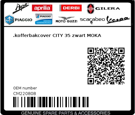 Product image: Aprilia - CM220808 - .kofferbakcover CITY 35 zwart MOKA  0