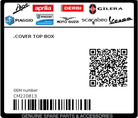 Product image: Aprilia - CM220813 - .COVER TOP BOX  0