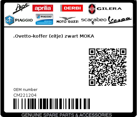 Product image: Aprilia - CM221204 - .Ovetto-koffer (eitje) zwart MOKA  0