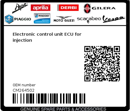 Product image: Aprilia - CM264502 - Electronic control unit ECU for injection  0