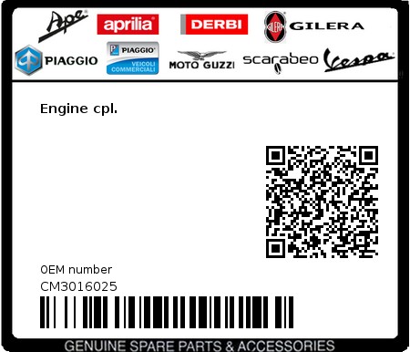Product image: Aprilia - CM3016025 - Engine cpl.  0