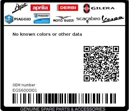 Product image: Aprilia - EGS6000I01 - No known colors or other data  0