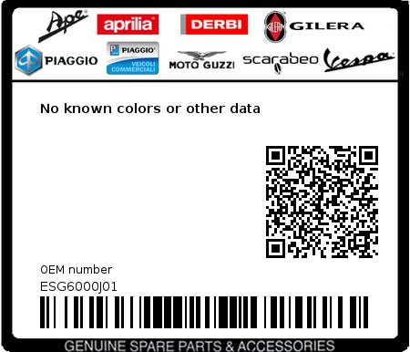 Product image: Aprilia - ESG6000J01 - No known colors or other data  0