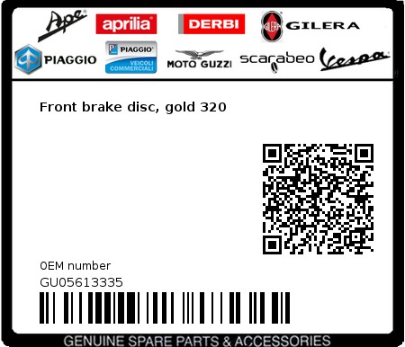 Product image: Aprilia - GU05613335 - Front brake disc, gold 320  0