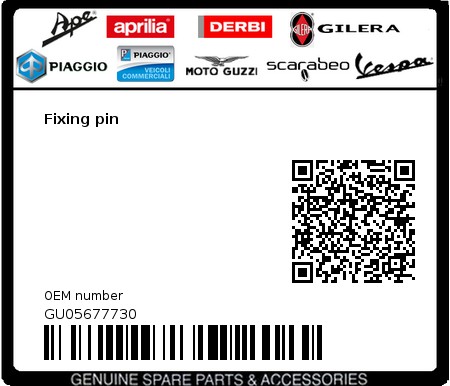 Product image: Aprilia - GU05677730 - Fixing pin  0