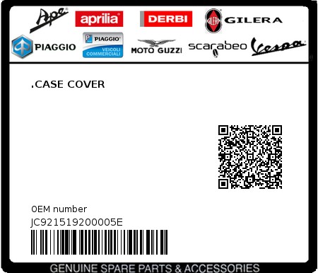 Product image: Aprilia - JC921519200005E - .CASE COVER  0