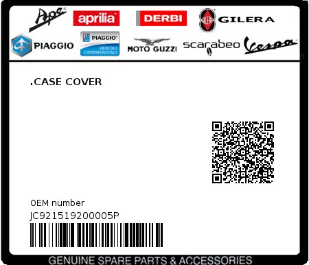 Product image: Aprilia - JC921519200005P - .CASE COVER  0