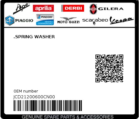 Product image: Aprilia - JCD21200600CN00 - .SPRING WASHER  0