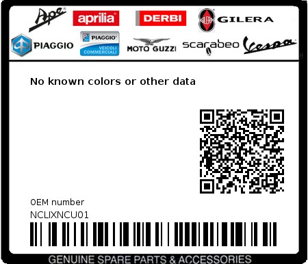 Product image: Aprilia - NCLIXNCU01 - No known colors or other data  0