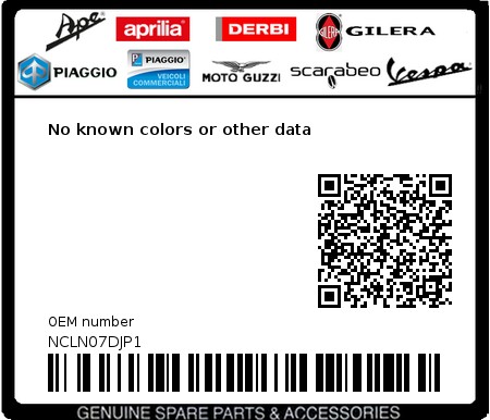 Product image: Aprilia - NCLN07DJP1 - No known colors or other data  0