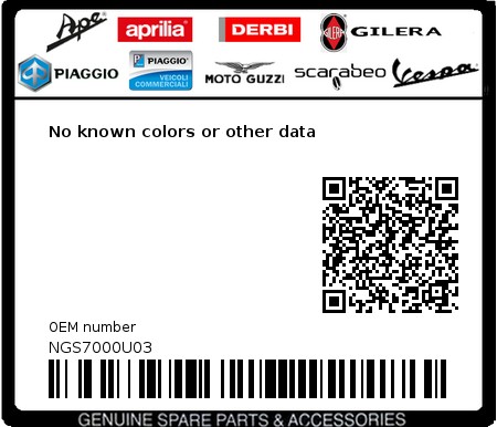 Product image: Aprilia - NGS7000U03 - No known colors or other data  0