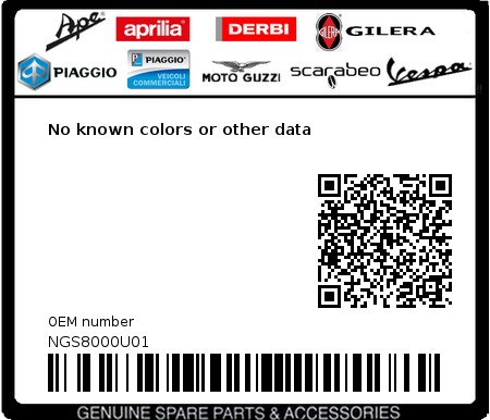 Product image: Aprilia - NGS8000U01 - No known colors or other data  0