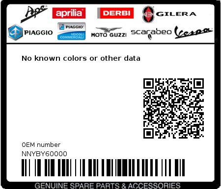 Product image: Aprilia - NNYBY60000 - No known colors or other data  0