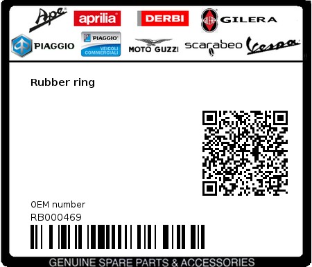 Product image: Aprilia - RB000469 - Rubber ring  0