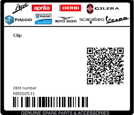 Product image: Aprilia - RB000531 - Clip  0