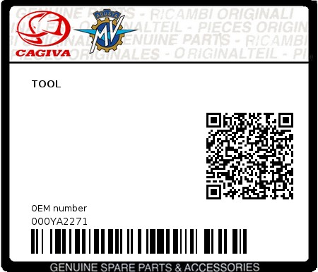 Product image: Cagiva - 000YA2271 - TOOL  0