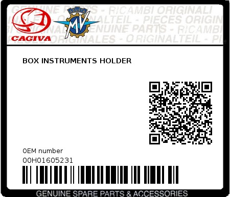 Product image: Cagiva - 00H01605231 - BOX INSTRUMENTS HOLDER  0