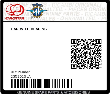 Product image: Cagiva - 23520151A - CAP WITH BEARING  0