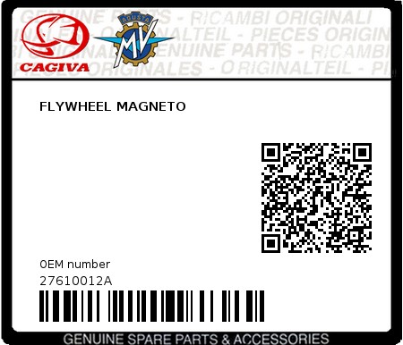 Product image: Cagiva - 27610012A - FLYWHEEL MAGNETO  0