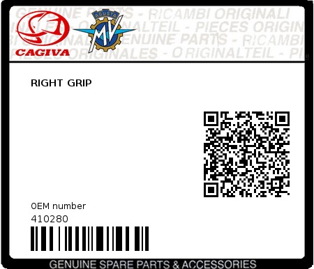 Product image: Cagiva - 410280 - RIGHT GRIP  0