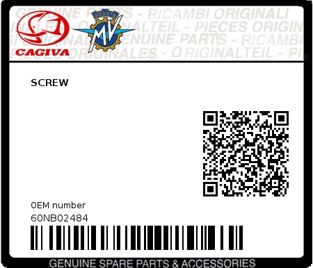 Product image: Cagiva - 60NB02484 - SCREW  0