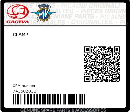 Product image: Cagiva - 74150201B - CLAMP  0
