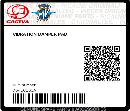 Product image: Cagiva - 76410161A - VIBRATION DAMPER PAD  0