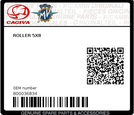 Product image: Cagiva - 800036834 - ROLLER 5X8  0