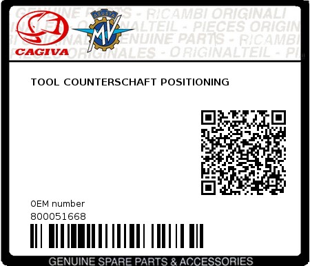 Product image: Cagiva - 800051668 - TOOL COUNTERSCHAFT POSITIONING  0