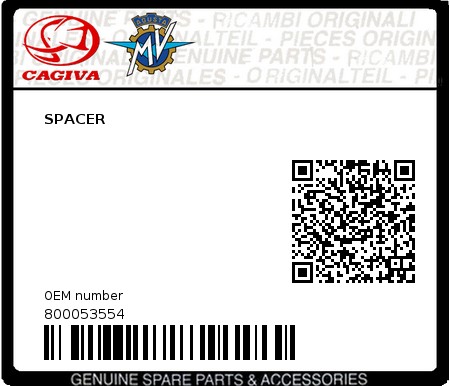 Product image: Cagiva - 800053554 - SPACER  0