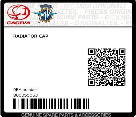 Product image: Cagiva - 800055063 - RADIATOR CAP  0