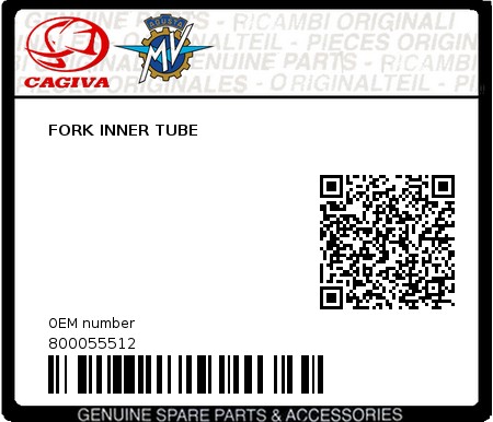 Product image: Cagiva - 800055512 - FORK INNER TUBE  0