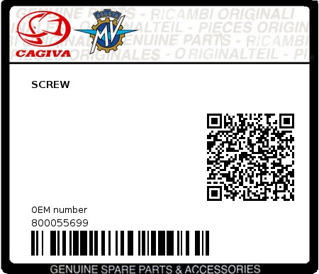 Product image: Cagiva - 800055699 - SCREW  0