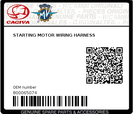 Product image: Cagiva - 800065074 - STARTING MOTOR WIRING HARNESS  0