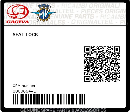Product image: Cagiva - 800066441 - SEAT LOCK  0