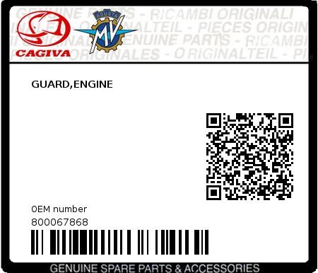 Product image: Cagiva - 800067868 - GUARD,ENGINE  0