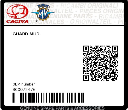 Product image: Cagiva - 800072476 - GUARD MUD  0