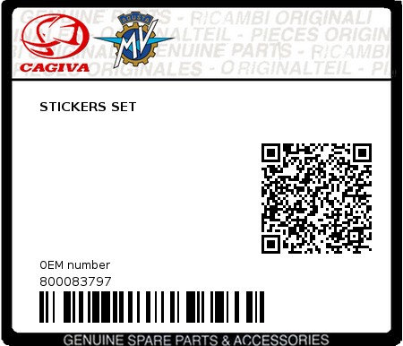 Product image: Cagiva - 800083797 - STICKERS SET  0