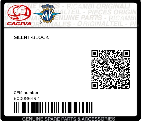 Product image: Cagiva - 800086492 - SILENT-BLOCK  0