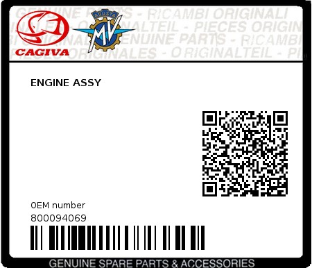 Product image: Cagiva - 800094069 - ENGINE ASSY  0