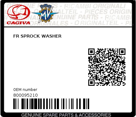 Product image: Cagiva - 800095210 - FR SPROCK WASHER  0