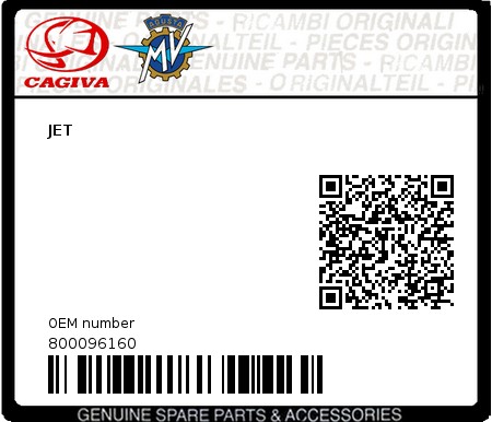 Product image: Cagiva - 800096160 - JET  0