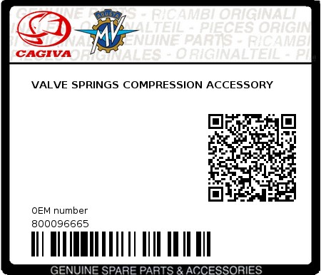 Product image: Cagiva - 800096665 - VALVE SPRINGS COMPRESSION ACCESSORY  0