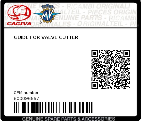Product image: Cagiva - 800096667 - GUIDE FOR VALVE CUTTER  0